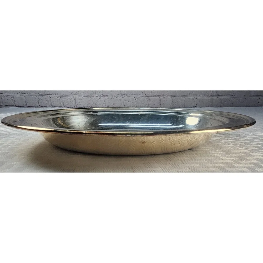 Vintage Silver Plate Oval Server Bowl Deep Platter 11.5